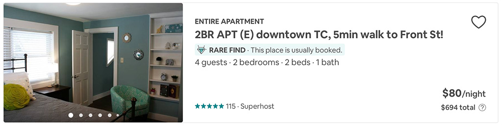 Scarce Airbnb Traverse City