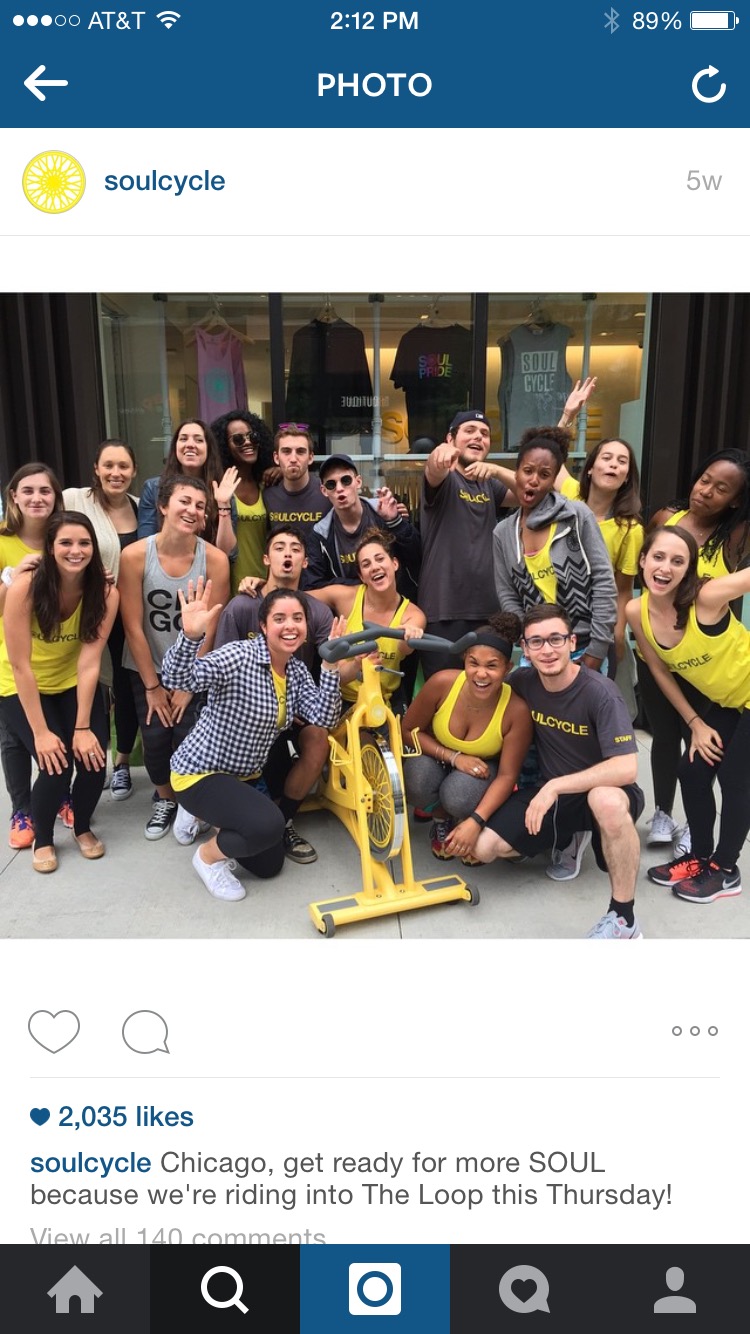 Picture of a SoulCycle group