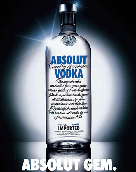 Image of Absolut Vodka bottle